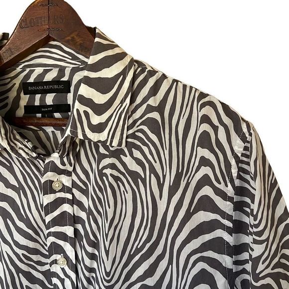 Banana Republic 100% Cotton Slim Fit Button Down Polo Shirt - Picture 3 of 6